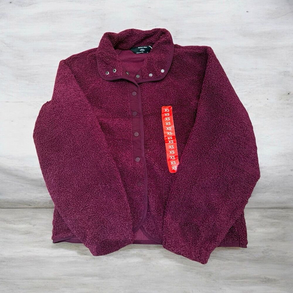 Member's Mark Women's Purple Shacket Jacket XS Snap Front Collared Pockets